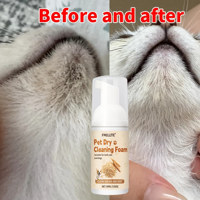 FAELUTE Pet Dry Shampoo Spray | No-Rinse Gentle Formula for Cats and Dogs