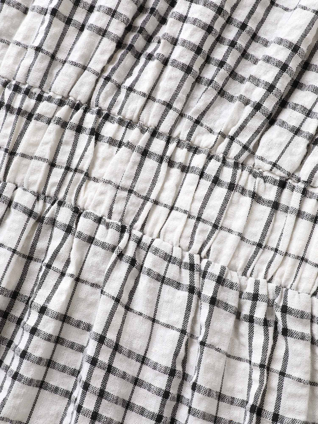 Cotton Plaid Sculpted Button Placket Blouse