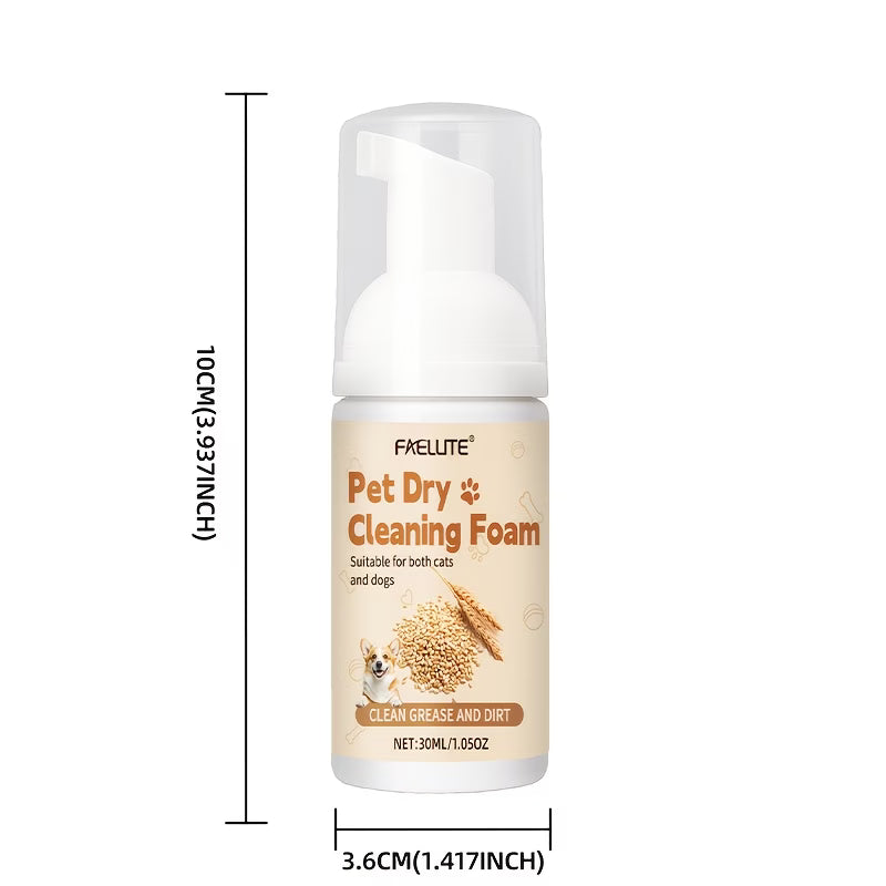FAELUTE Pet Dry Shampoo Spray | No-Rinse Gentle Formula for Cats and Dogs